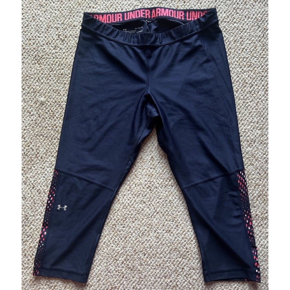 Under Armour HeatGear Compression Cropped Colorblock Logo Leggings XL
